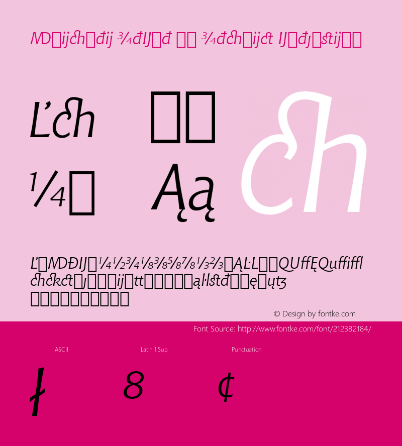 Chianti ItExt BT Italic Extension Version 1.01 emb4-OT图片样张