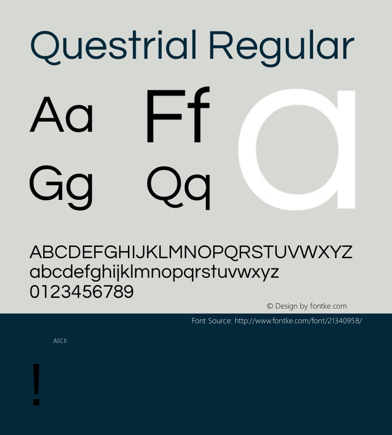 Questrial Version 1.0 Font Sample