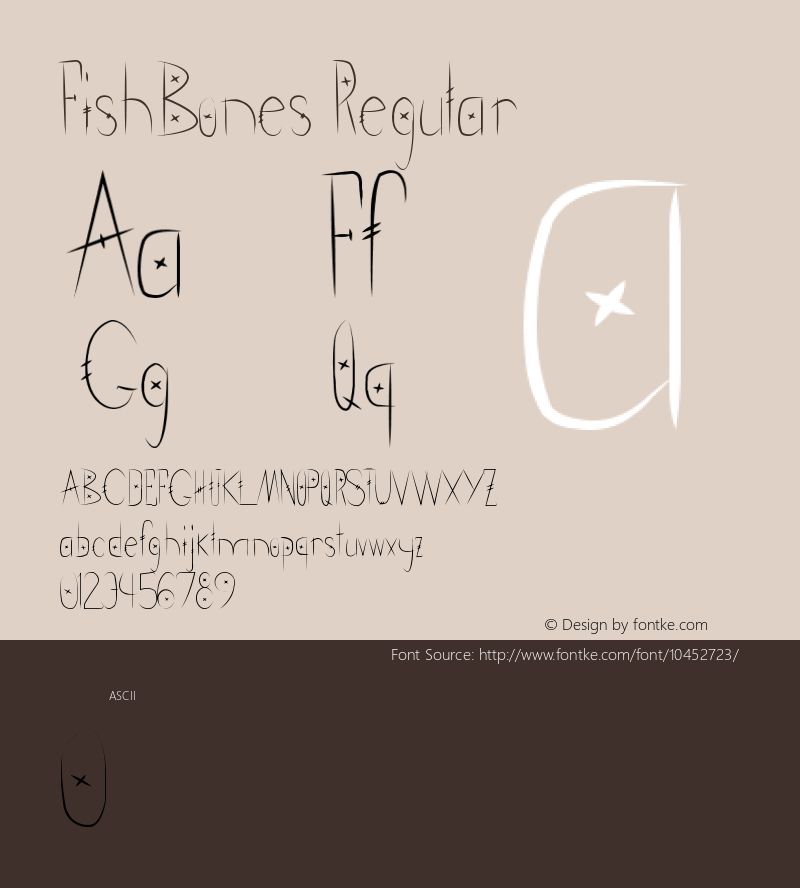 FishBones Regular Unknown Font Sample