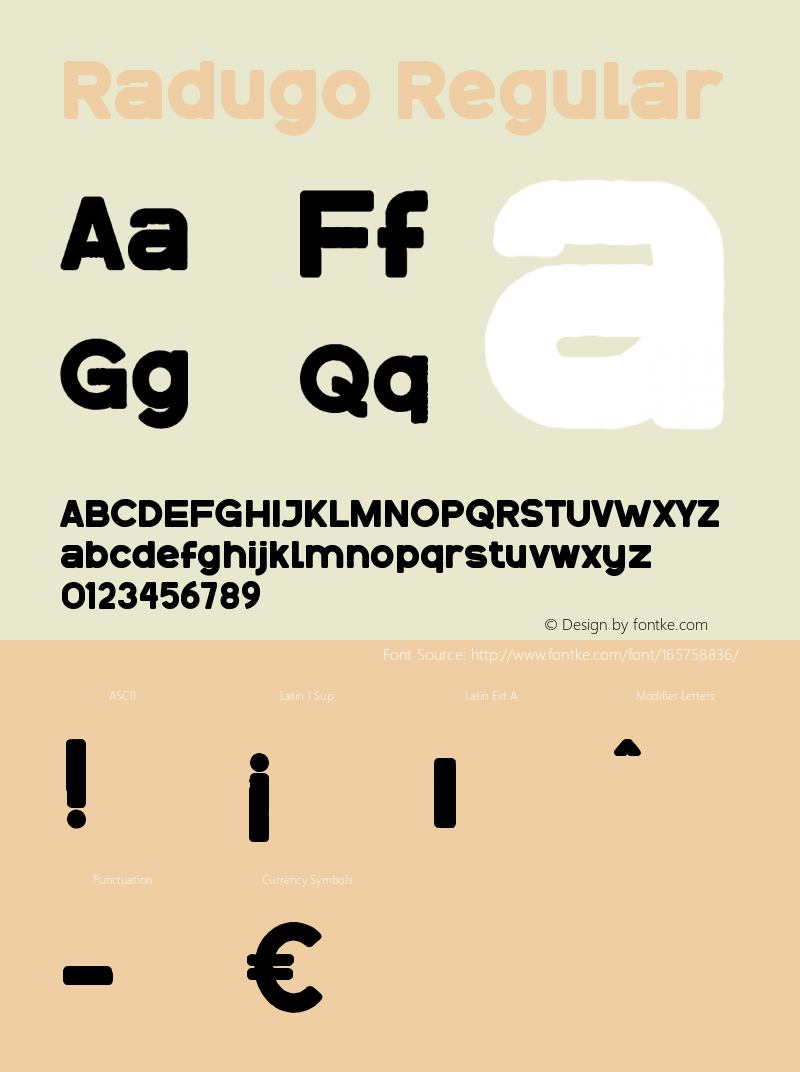 Radugo Version 1.001;Fontself Maker 3.5.4 Font Sample