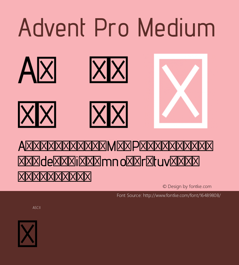 Advent Pro Medium Version 2.003 Font Sample