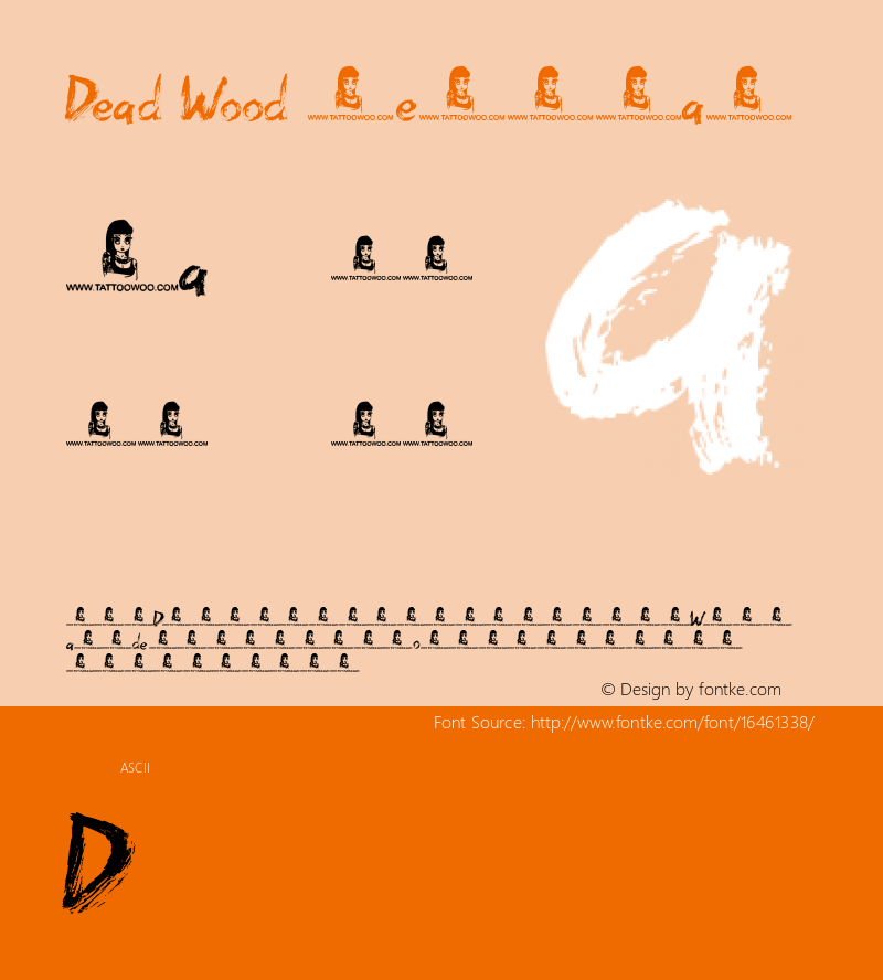 Dead Wood Regular Version 1.00 February 29, 2016, initial release Font Sample