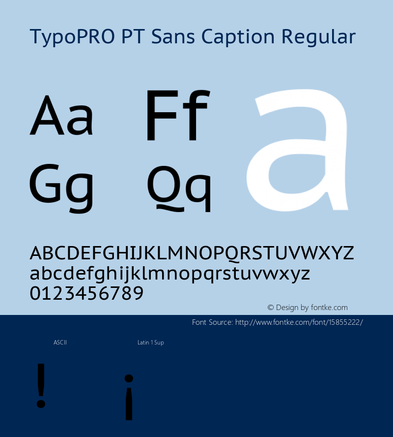 TypoPRO PT Sans Caption Regular Version 2.005 Font Sample