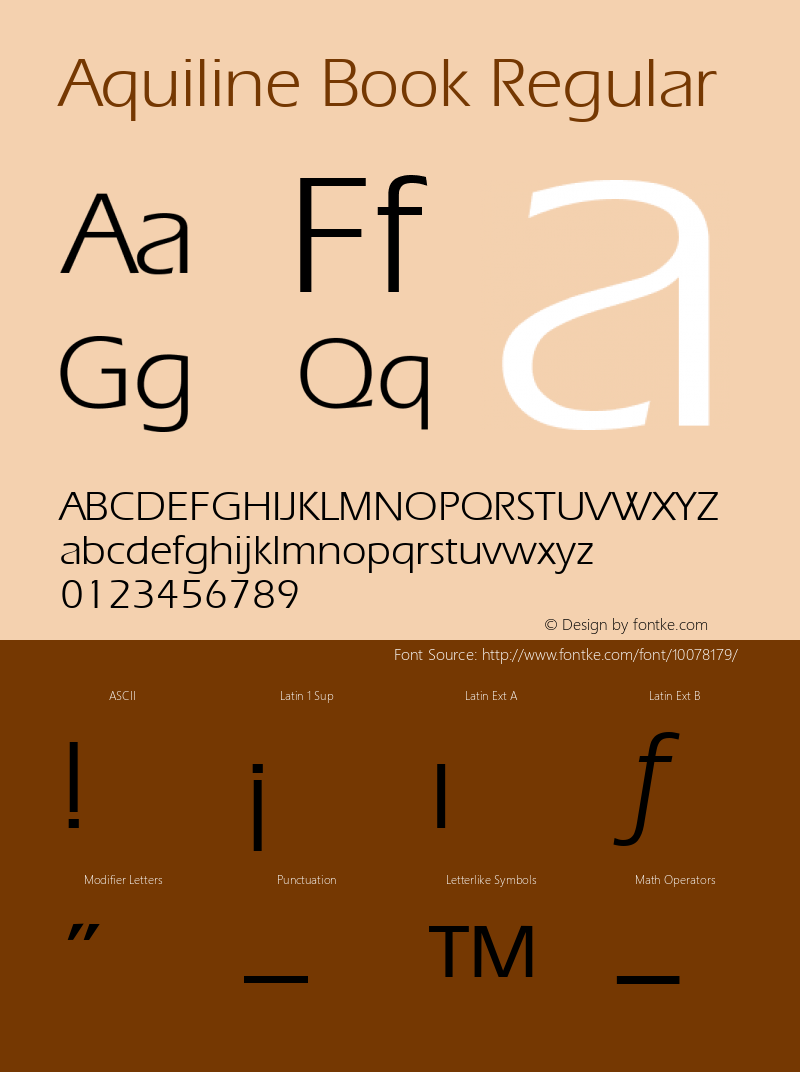 Aquiline Book Regular Rev. 002.001 Font Sample