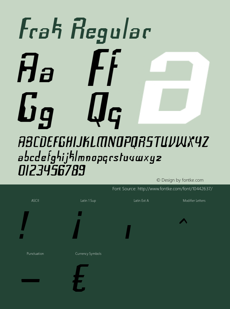 Frak Regular Version 4.001 Font Sample