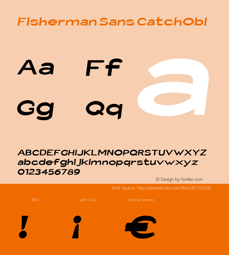 Fisherman Sans CatchObl Version 0.98 Font Sample
