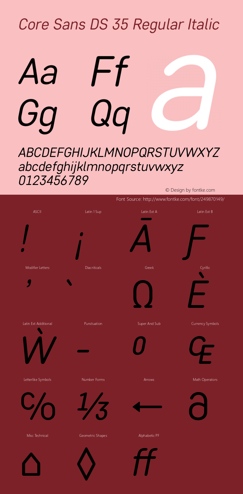 CoreSansDS35RegularItalic Version 1.003图片样张