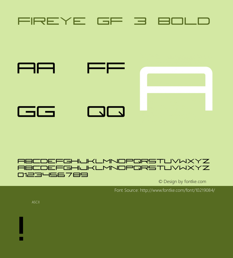 Fireye GF 3 Bold Version 3.0 Font Sample