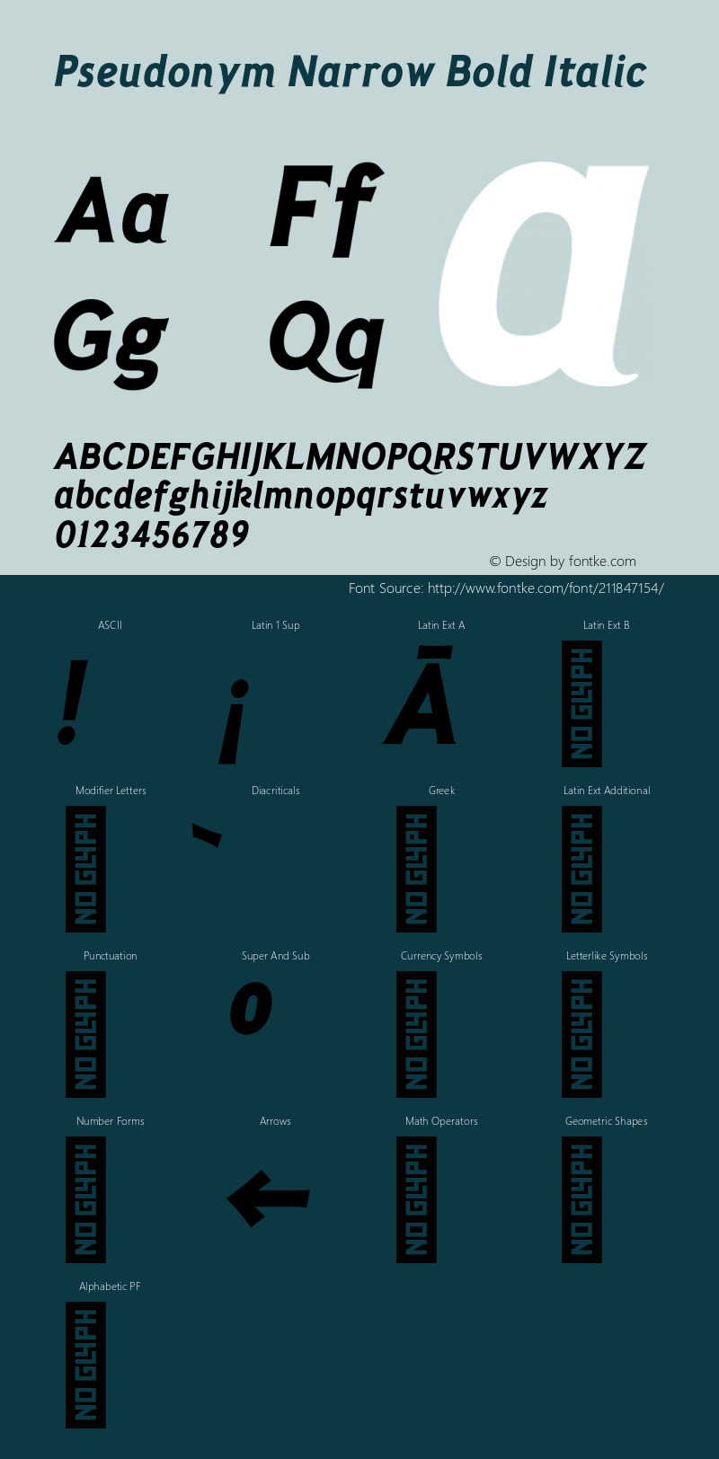 Pseudonym-NarrowBoldItalic Version 1.000;PS 001.000;hotconv 1.0.88;makeotf.lib2.5.64775图片样张