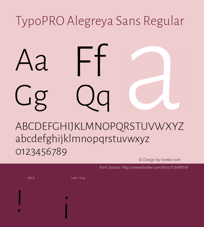 TypoPRO Alegreya Sans Regular Version 1.000;PS 001.000;hotconv 1.0.70;makeotf.lib2.5.58329 DEVELOPMENT Font Sample