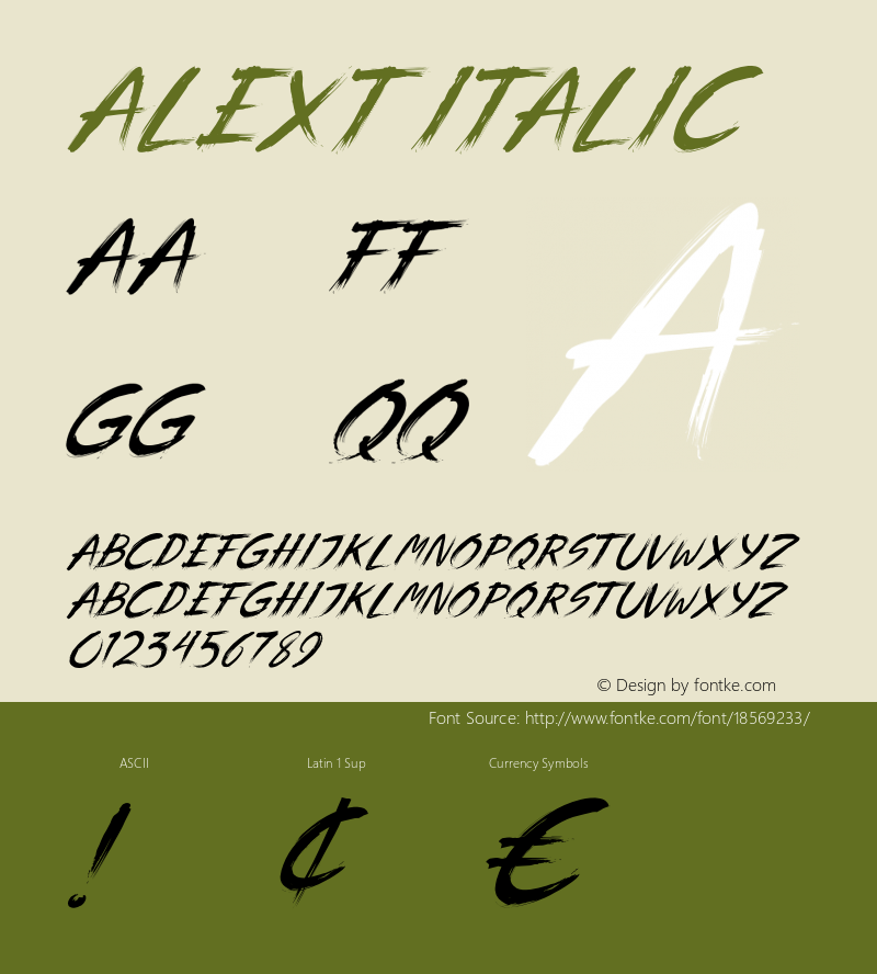 Alext Italic 1.000 Font Sample