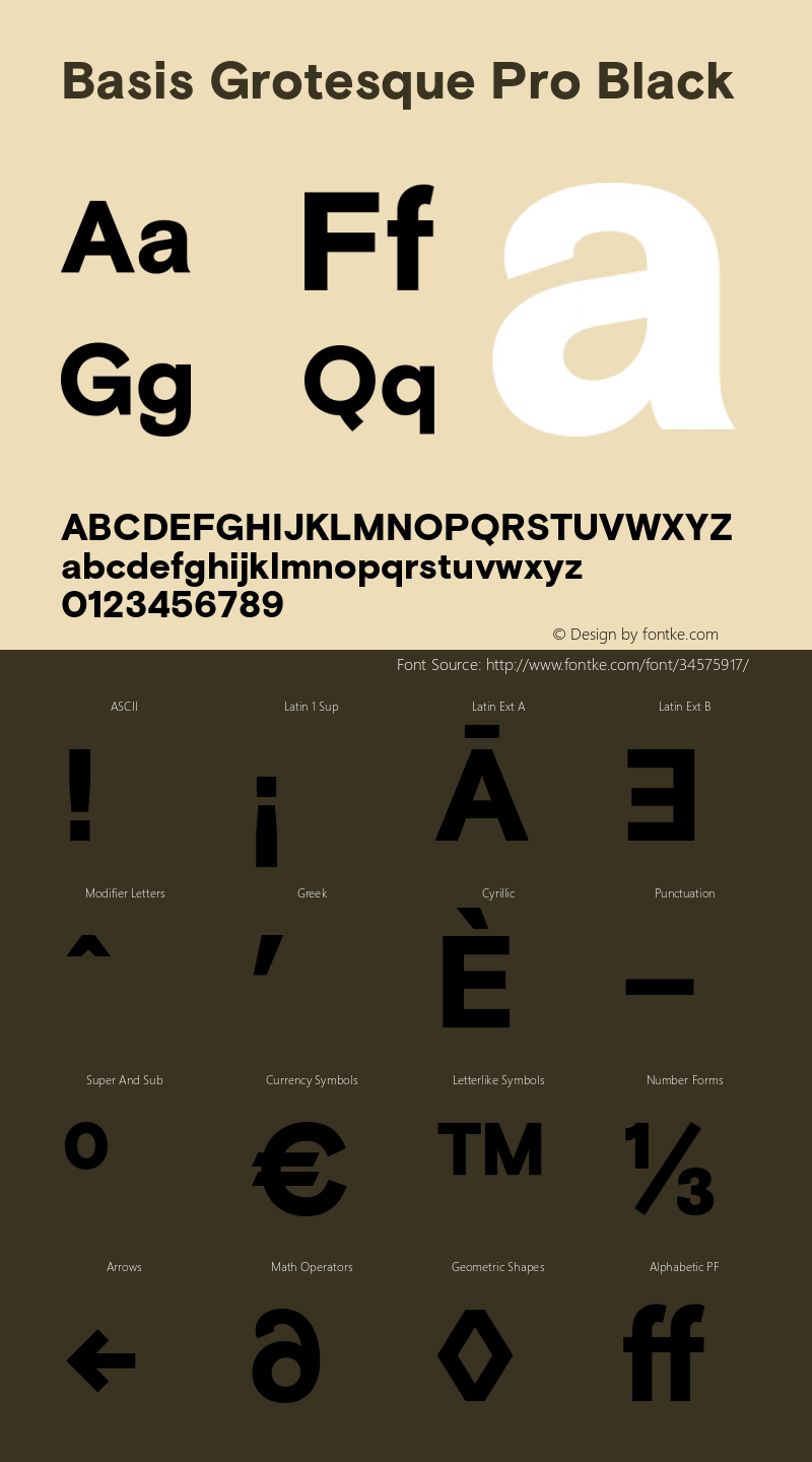 BasisGrotesquePro-Black Version 1.1 | wf-rip DC20150410 Font Sample