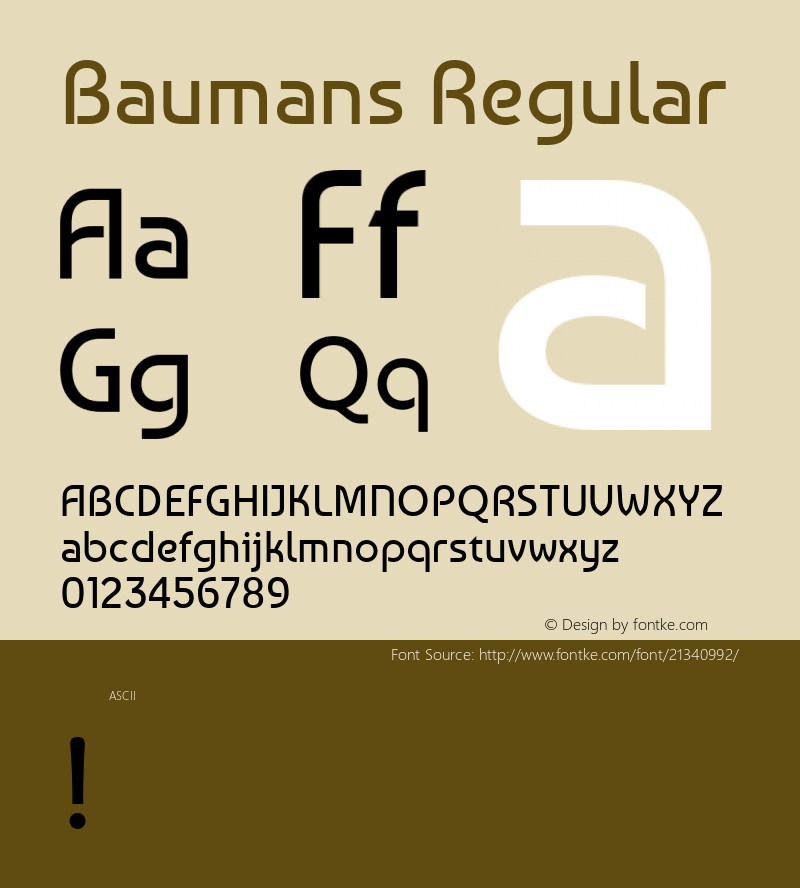 Baumans Version 1.0 Font Sample