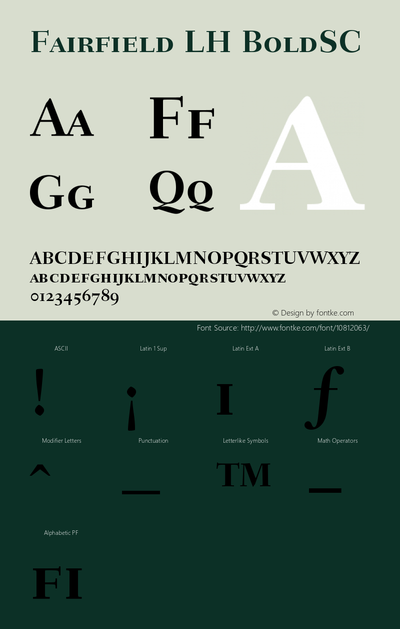 Fairfield LH BoldSC Version 001.002 Font Sample