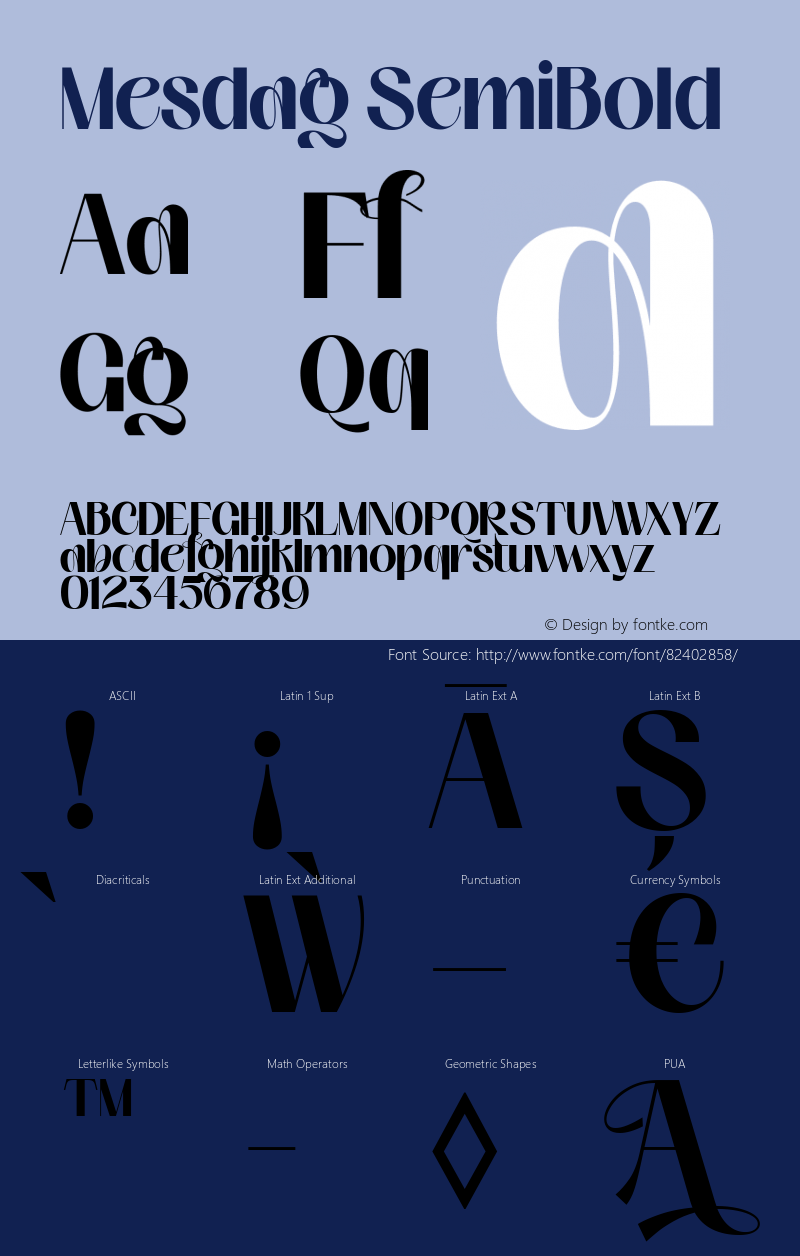 Mesdag SemiBold Version 1.000 Font Sample