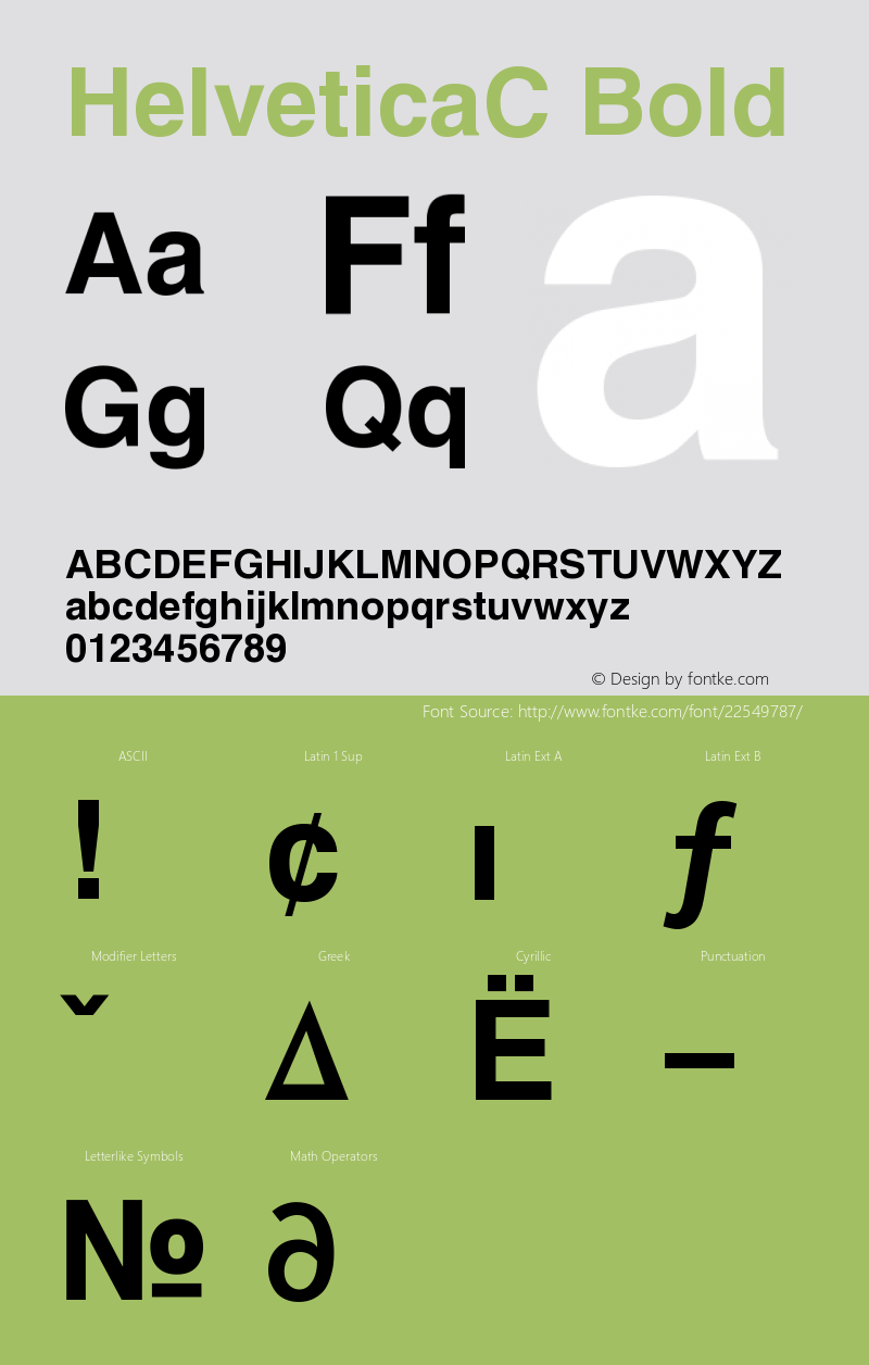 HelveticaC Bold Version 001.000 Font Sample