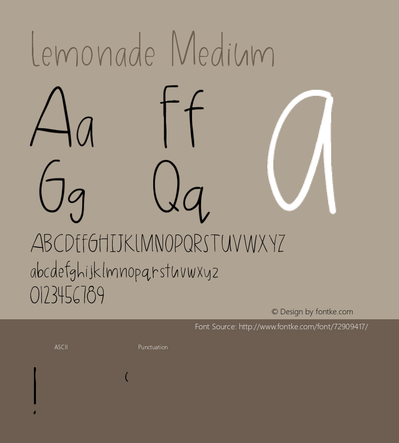 Lemonade Version 001.000 Font Sample