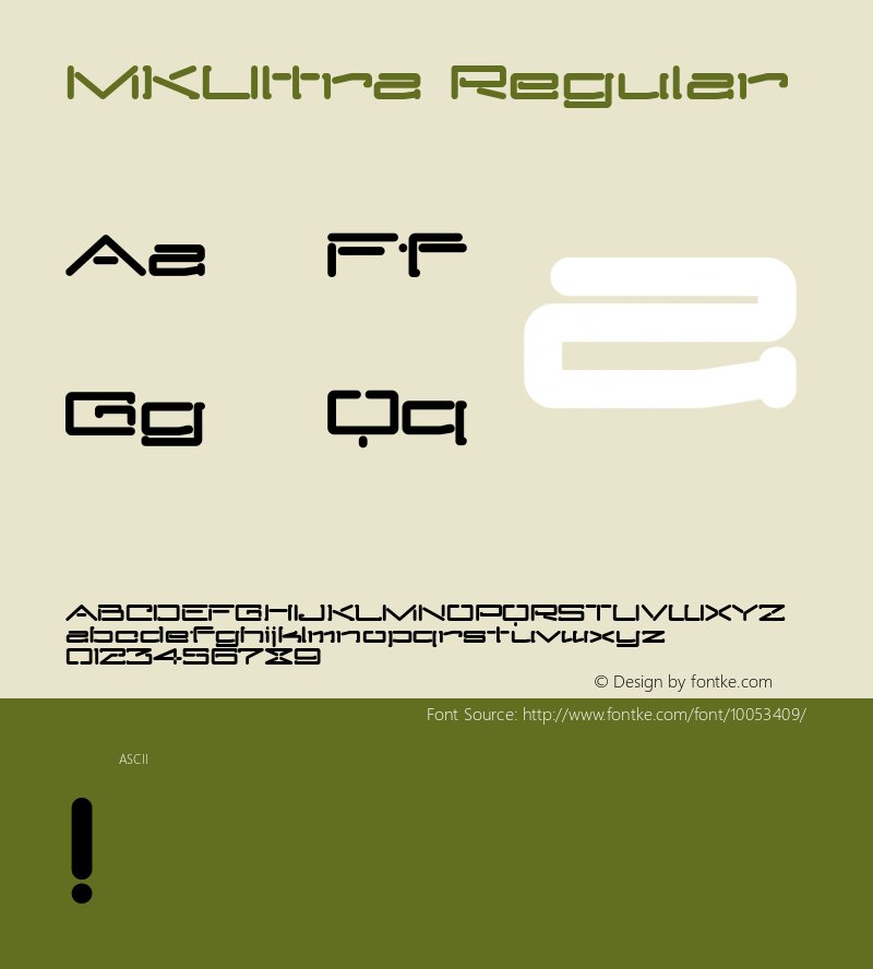 MKUltra Regular Macromedia Fontographer 4.1 9/14/1999 Font Sample