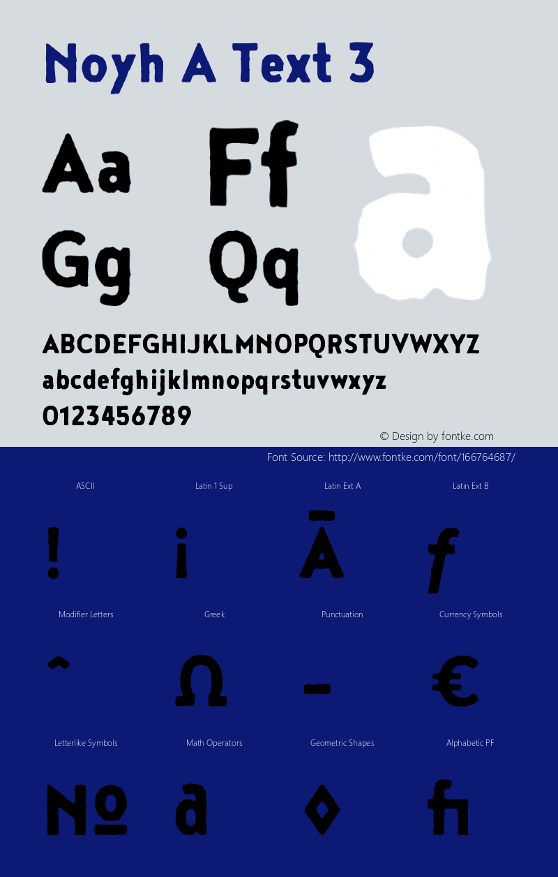 Noyh A Text 3 1.000 Font Sample