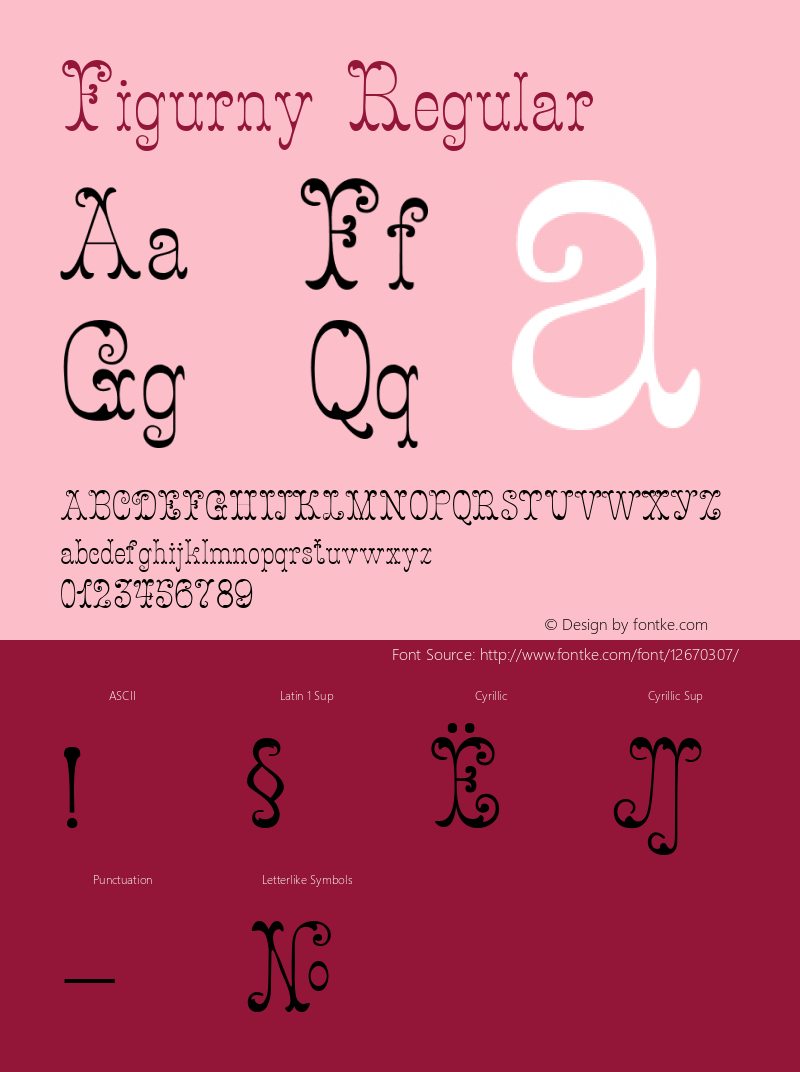 Figurny Regular Version 1.000 2006 initial release Font Sample