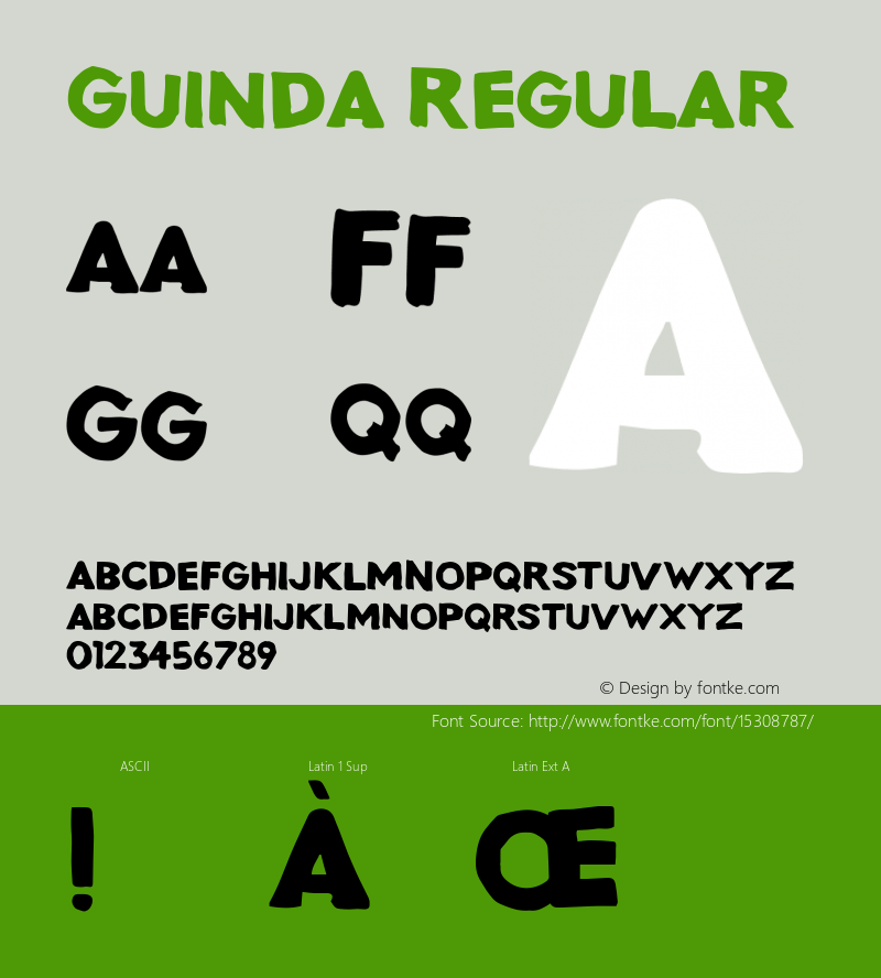 Guinda Regular Unknown Font Sample