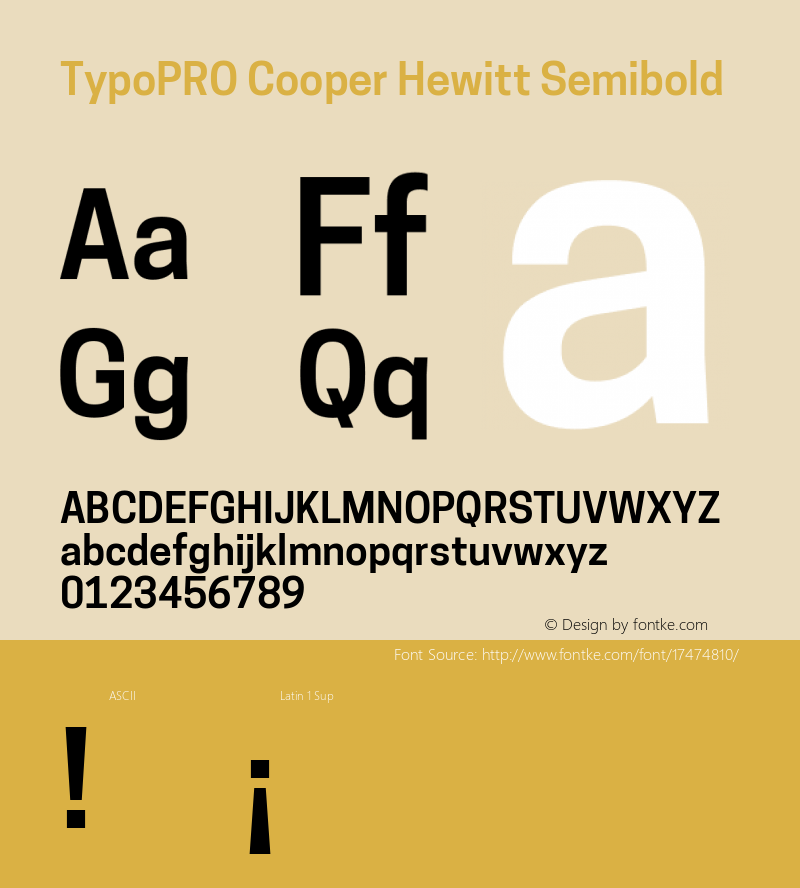 TypoPRO Cooper Hewitt Semibold 1.000 Font Sample