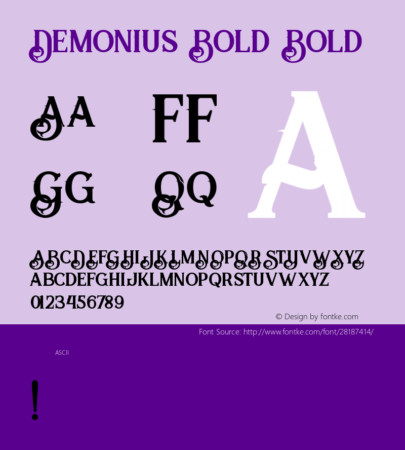 Demonius Bold  Font Sample