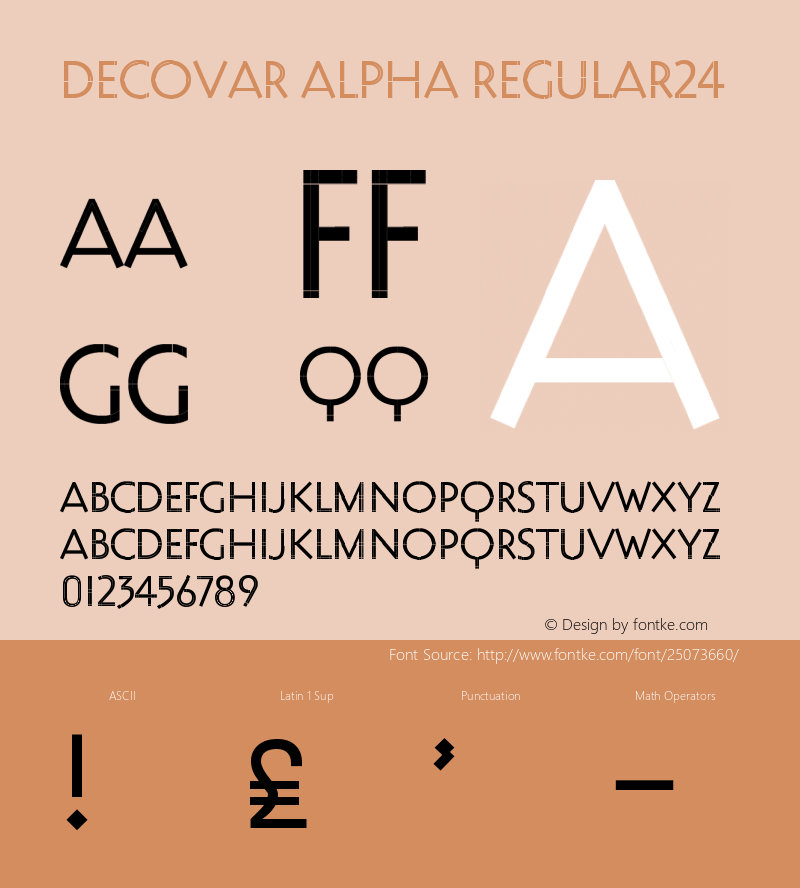 Decovar Alpha Regular24 Version 0.000 Font Sample
