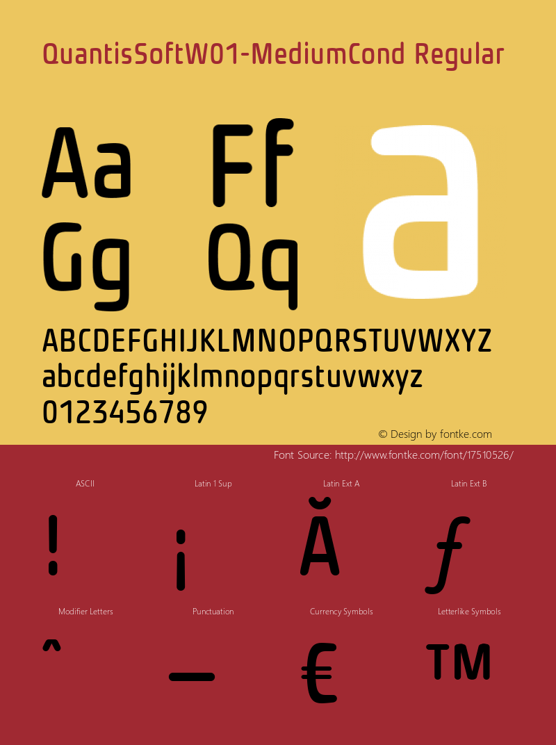 QuantisSoftW01-MediumCond Regular Version 1.00 Font Sample