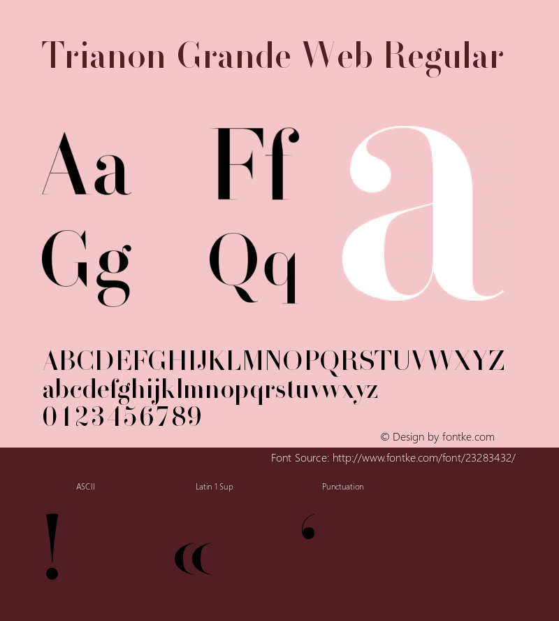 Trianon Grande Regular Version 1.001;PS 1.1;hotconv 1.0.72;makeotf.lib2.5.5900 Font Sample