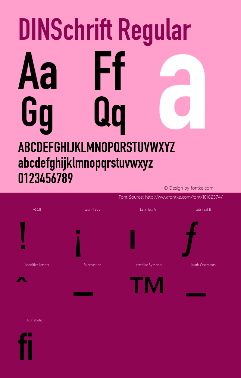 DINSchrift Regular 001.001 Font Sample