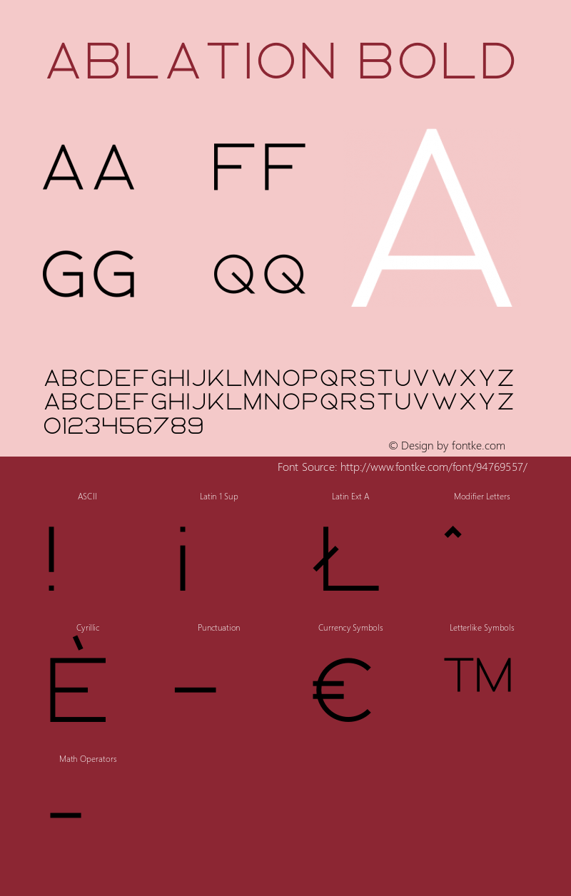 Ablation Bold Version 1.001;Fontself Maker 3.5.4 Font Sample