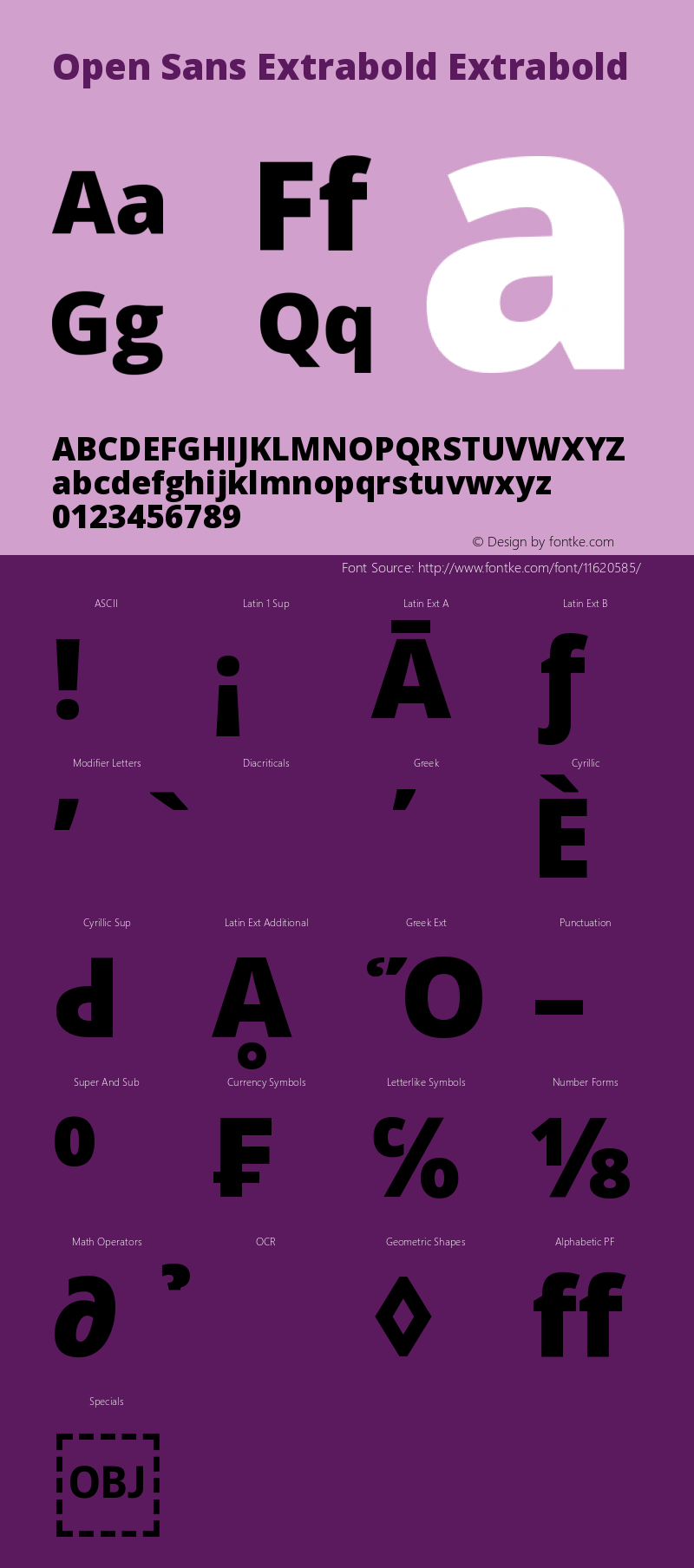 Open Sans Extrabold Extrabold Version 1.10 Font Sample