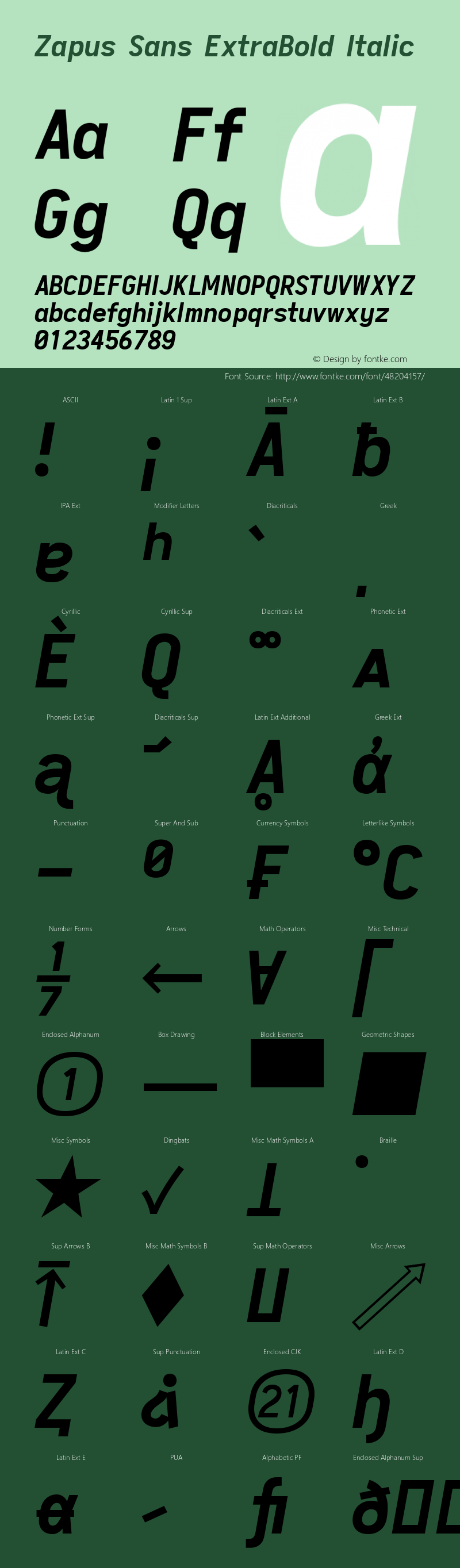 Zapus Sans ExtraBold Italic Version 1.00;December 9, 2019;FontCreator 12.0.0.2547 64-bit; ttfautohint (v1.6) Font Sample