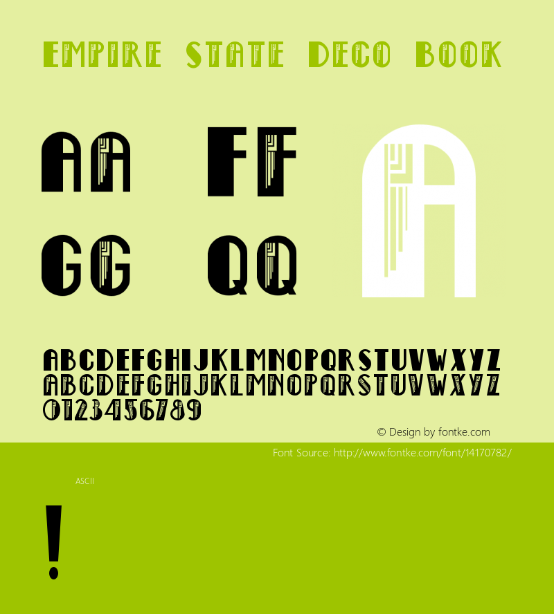 Empire State Deco Book Version 1.0 October 28, 2006 Font Sample