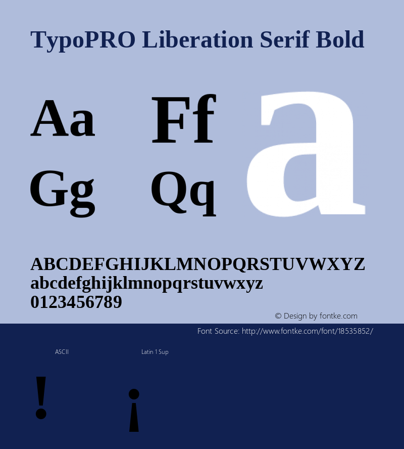 TypoPRO Liberation Serif Bold Version 2.00.1 Font Sample