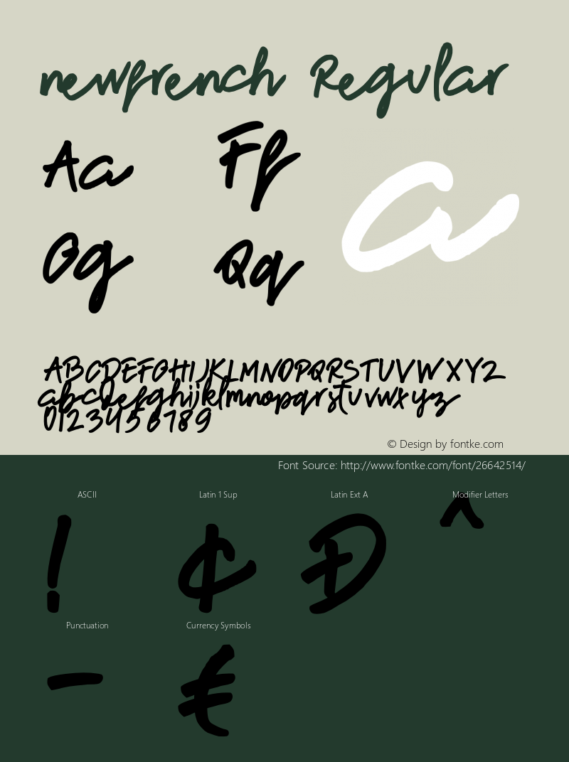 newfrench Version 001.000 Font Sample