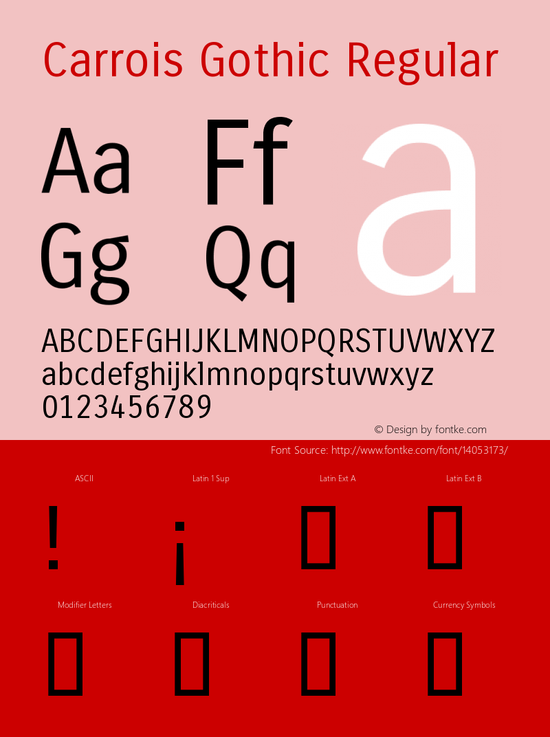 Carrois Gothic Regular Version 1.001 Font Sample