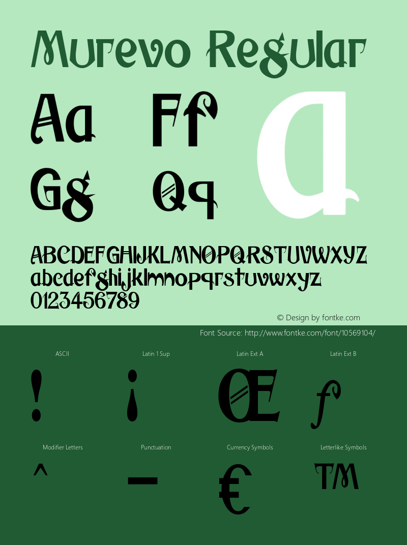 Murevo Regular Version 1.000 Font Sample