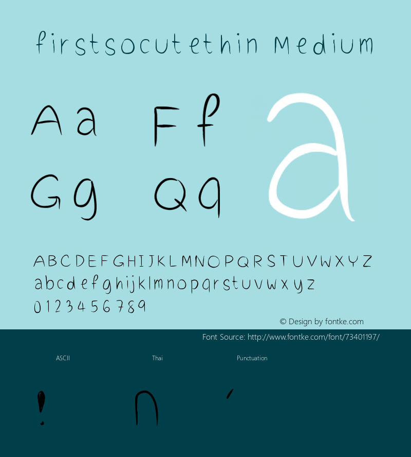 firstsocutethin Version 001.000 Font Sample