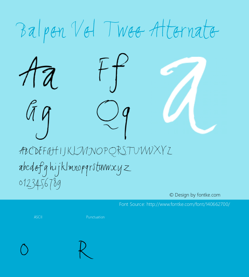 BalpenVelTweeAlternate 001.000 Font Sample