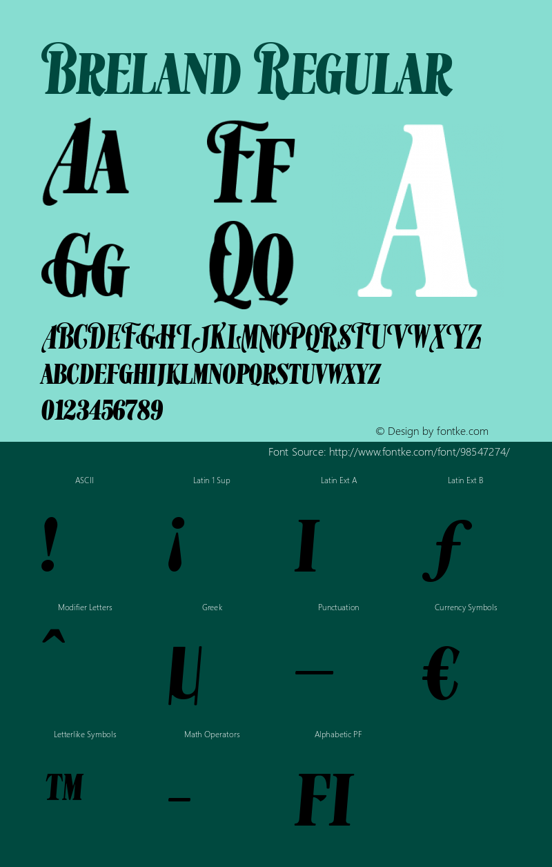 Breland 1.000 Font Sample