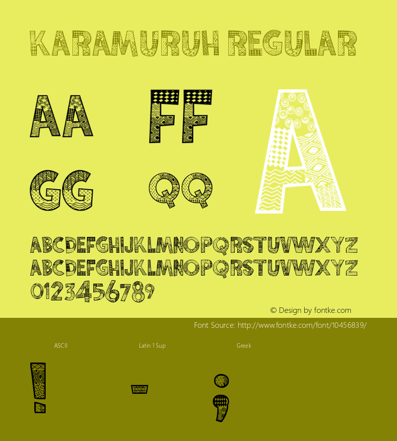 Karamuruh Regular Version 1.00 November 23, 2012, initial release Font Sample