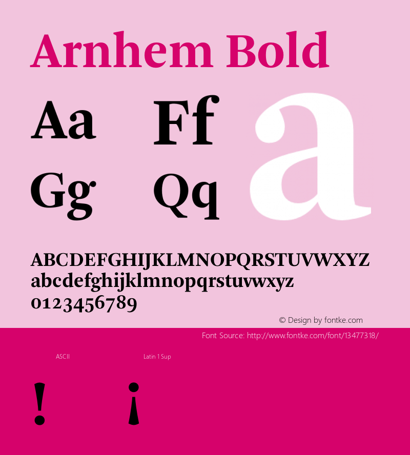 Arnhem Bold 001.000 Font Sample