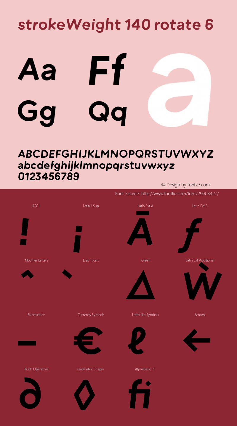 strokeWeight-140rotateR06 Version 1.007 Font Sample