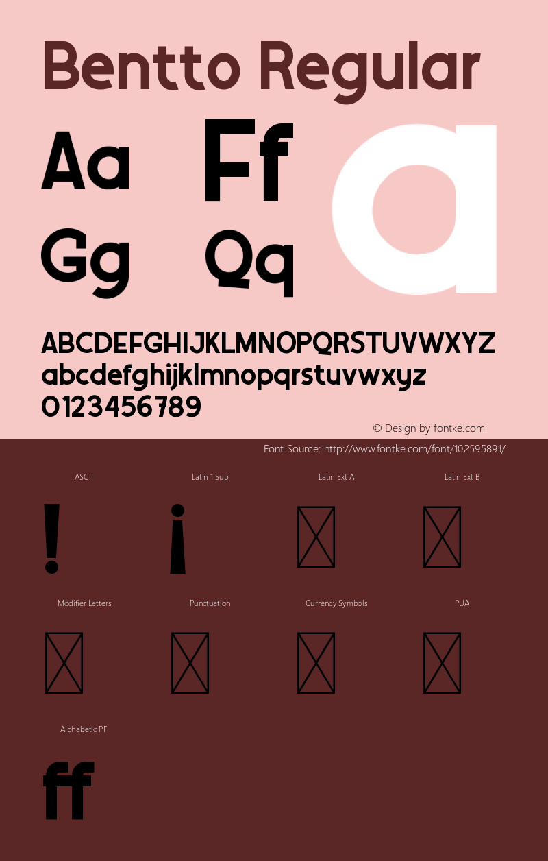 Bentto Version 1.002;Fontself Maker 3.5.4 Font Sample