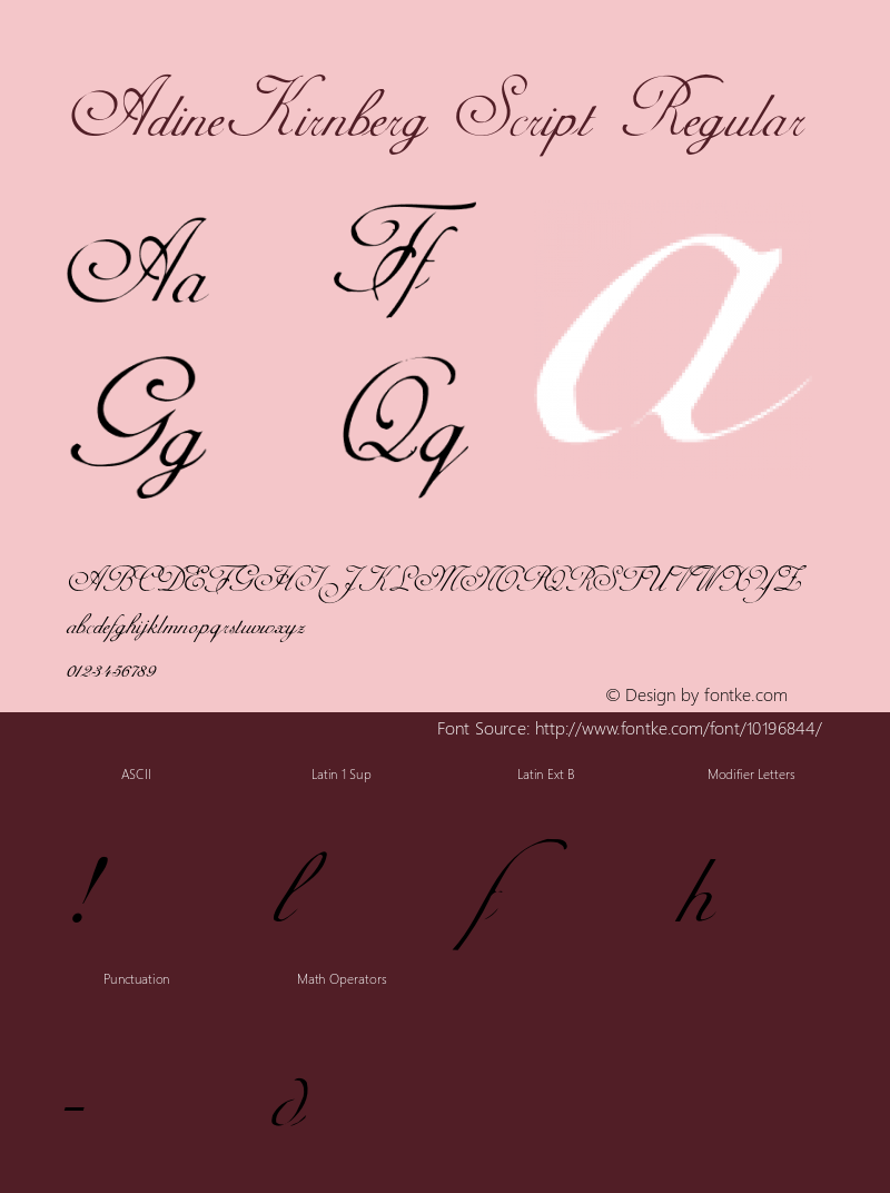 AdineKirnberg Script Regular 001.000 Font Sample