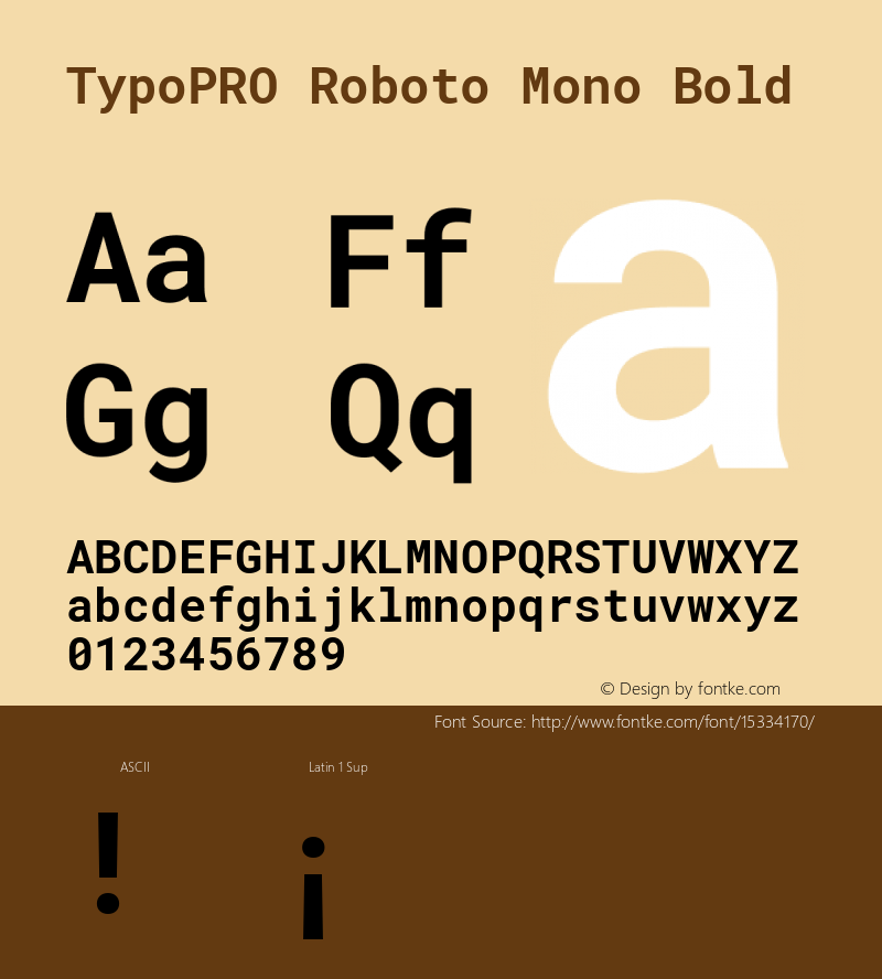 TypoPRO Roboto Mono Bold Version 2.000985; 2015; ttfautohint (v1.3) Font Sample