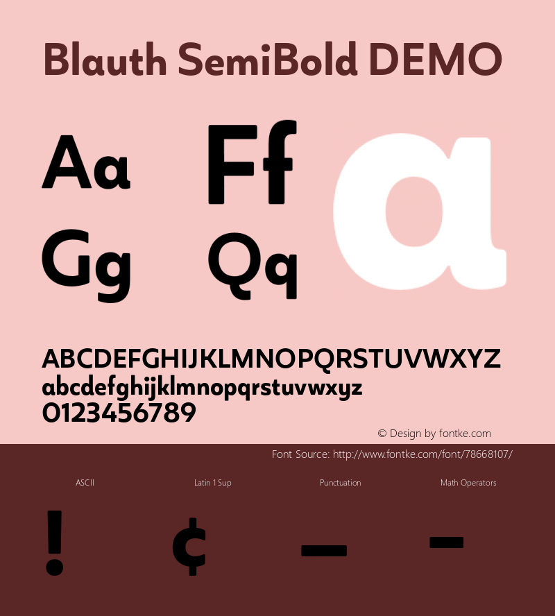 Blauth SemiBold DEMO Version 1.000;PS 001.000;hotconv 1.0.88;makeotf.lib2.5.64775 Font Sample