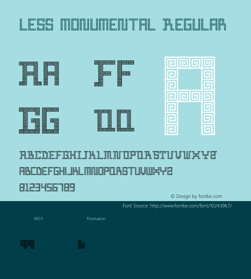 less monumental Regular Version 1.0 Font Sample